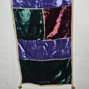 Pier 1 Imports Velvet Table Runner Mardi Gras Colors Patchwork